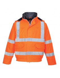 S773 Bizflame Rain Hi-Vis Antistatic FR Bomber Jacket Orange